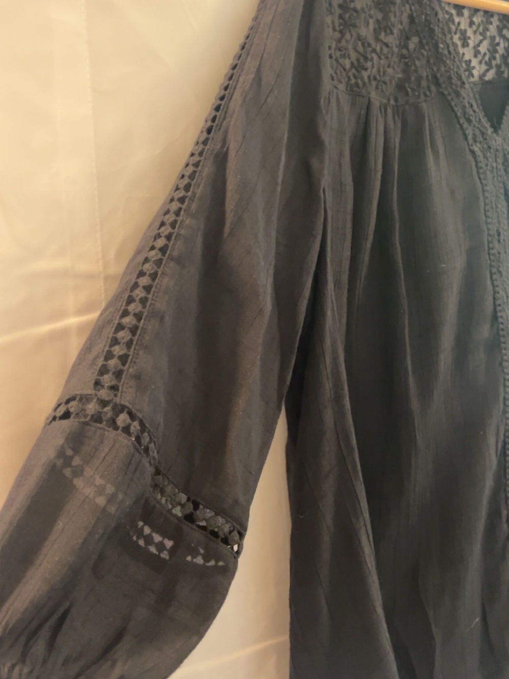 Style & Co. Black Lace-Trim V-Neck Blouse - Picture 4 of 4